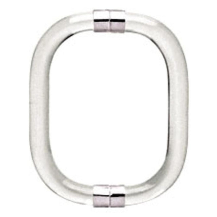 Shower Door 8" Smooth Style Acrylic Back - to - Back Pull Handle With Chrome Rings - Reflect Window & Door