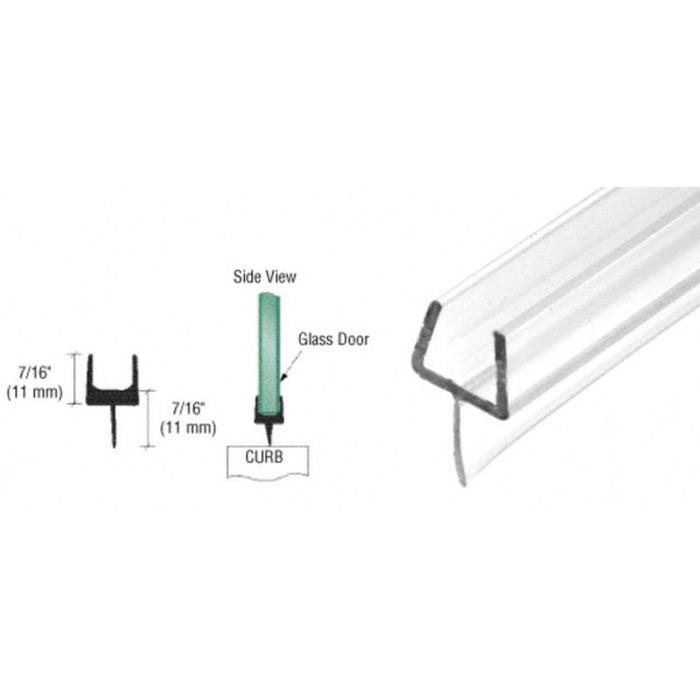 Shower Door 95" One - Piece Bottom Rail with Clear Wipe - Reflect Window & Door