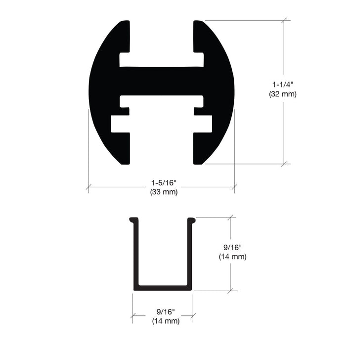 Shower Door Brite Anodized 98" EZ - Adjust Header Kit - Reflect Window & Door