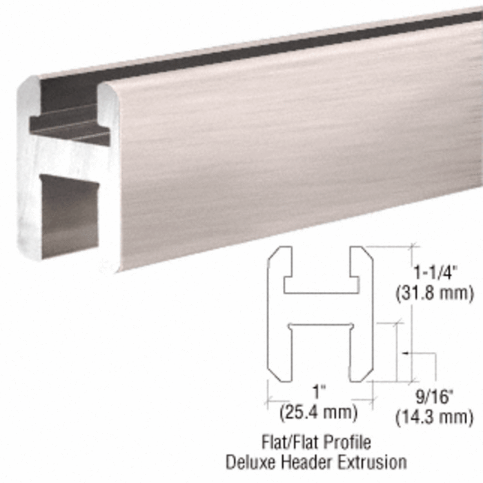 Shower Door Brushed Nickel Flat/Flat Profile Deluxe Header Kit - 98" - Reflect Window & Door