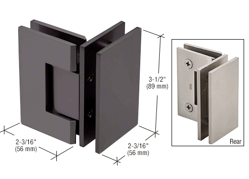 Shower Door Geneva 90 Degree Glass-To-Glass Hinge - Reflect Window & Door