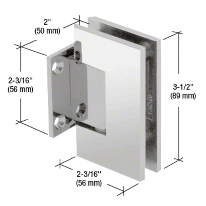 Shower Door Geneva Wall Mount Short Back Plate Hinge - Reflect Window & Door