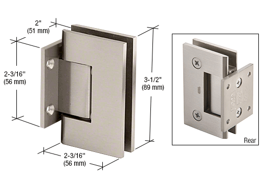 Shower Door Geneva Wall Mount Short Back Plate Hinge - Reflect Window & Door