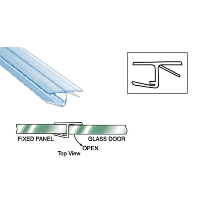 Shower Door "H" Inline Panel Seal With Vinyl Cushion Fin for 180 Degree Application - Reflect Window & Door