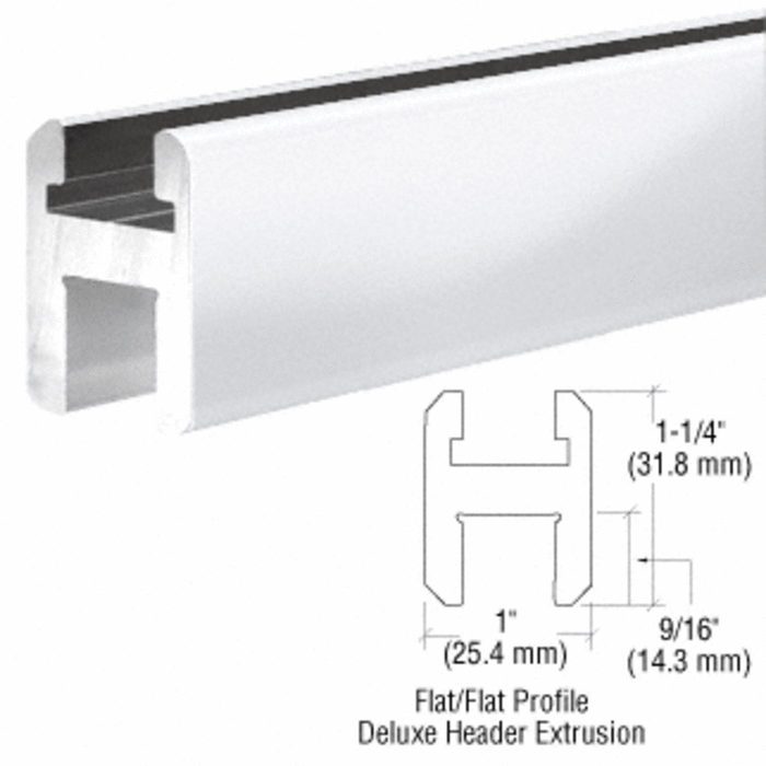Shower Door Brite Anodized Flat/Flat Profile Deluxe Shower Door Header Kit - 98" - Reflect Window & Door