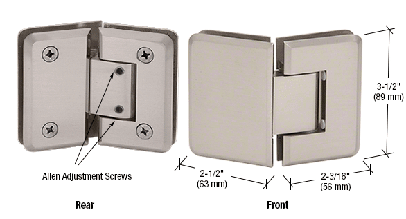 Shower Door Pinnacle Series Adjustable 135 Degree Glass-to-Glass Hinge - Reflect Window & Door