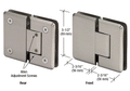 Shower Door Pinnacle Series Adjustable 180 Degree Glass-to-Glass Hinge - Reflect Window & Door