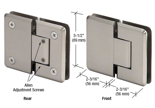 Shower Door Pinnacle Series Adjustable 180 Degree Glass-to-Glass Hinge - Reflect Window & Door
