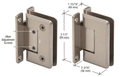 Shower Door Pinnacle Series Adjustable Wall Mount Full Back Plate Hinge - Reflect Window & Door