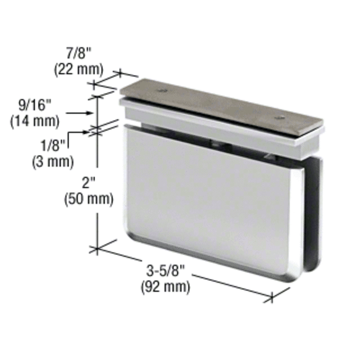 Shower Door Polished Chrome Prima Series EZ-Adjust Top Mount Hinge - Reflect Window & Door