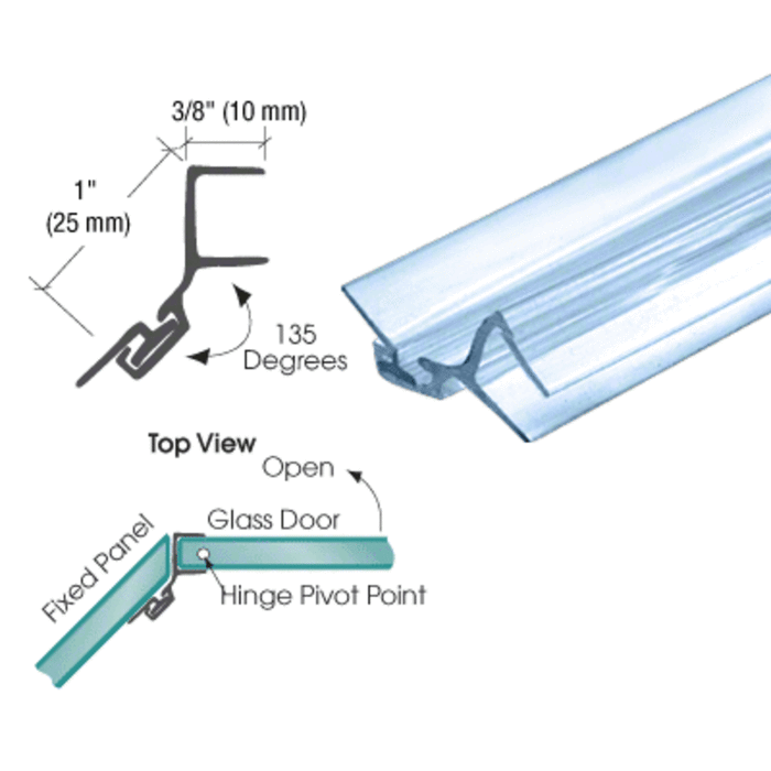 Shower Door Polycarbonate Seal 135 Degree Door Jamb - Reflect Window & Door
