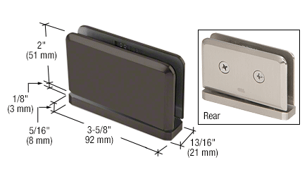 Shower Door Prima Series 5 Degree Pre-Set Pin Top or Bottom Mount Hinge - Reflect Window & Door