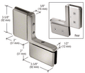 Shower Door Prima Series Inline Panel Glass-to-Glass Mount Hinges - Reflect Window & Door