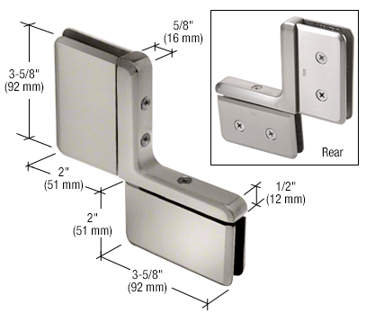 Shower Door Prima Series Inline Panel Glass-to-Glass Mount Hinges - Reflect Window & Door