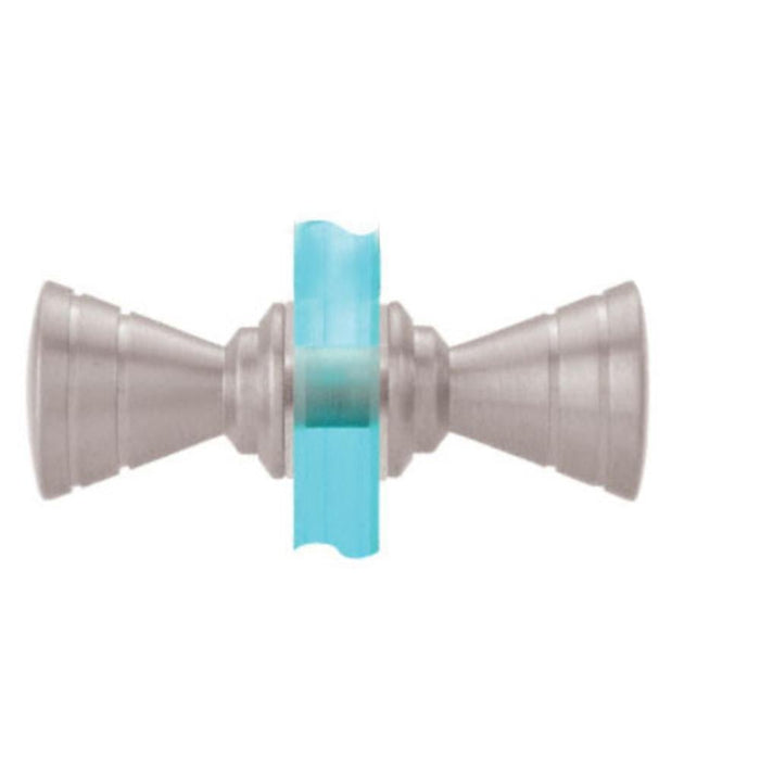 Shower Door Ribbed Bow - Tie Style Back - to - Back Knobs - Reflect Window & Door