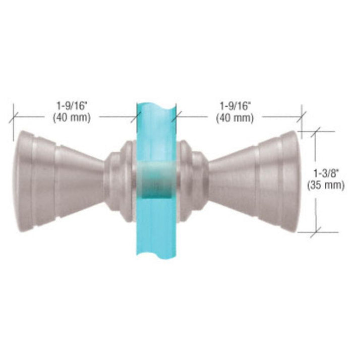Shower Door Ribbed Bow - Tie Style Back - to - Back Knobs - Reflect Window & Door