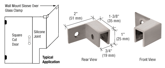Sleeve Over Wall Mount Glass Clamp - Reflect Window & Door