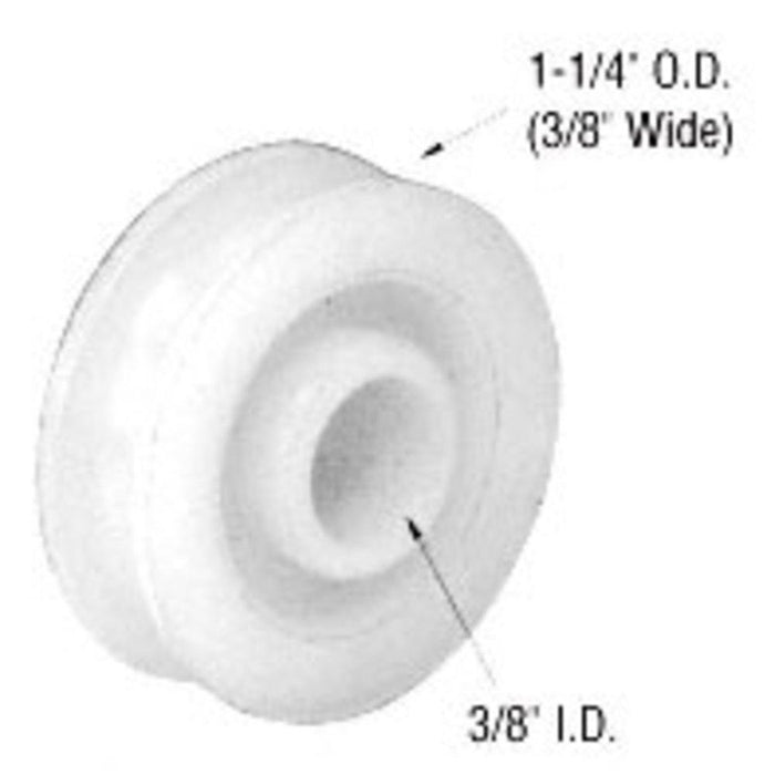 Sliding Glass Door 1 - 1/4" Nylon Replacement Roller 3/8" Wide - Reflect Window & Door
