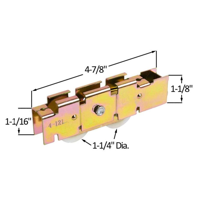 Sliding Glass Patio Door 1 - 1/4" Tandem Nylon Ball Bearing Roller With 3/4" Wide Housing For P.H. Tech Doors - Reflect Window & Door