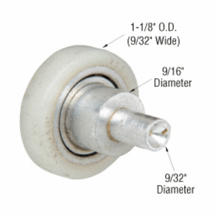 Sliding Glass Door 1-1/8" Flat Nylon Ball Bearing Roller for Harrow Doors - Reflect Window & Door