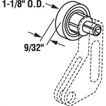 Sliding Glass Door 1 - 1/8" Flat Nylon Ball Bearing Roller for Harrow Doors - Reflect Window & Door