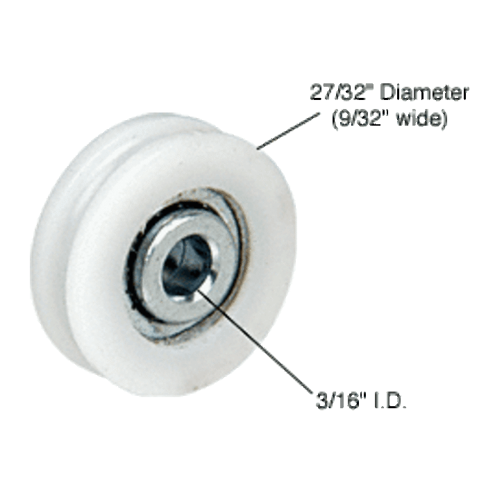 Sliding Glass Door 27/32" Nylon Ball Bearing Roller - Reflect Window & Door