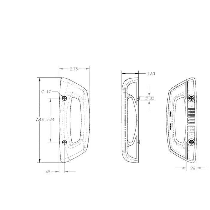 Sliding Glass Door Handle Set – 3 - 15/16" Screw Hole Spacing Replacement Patio Door Handle - Reflect Window & Door
