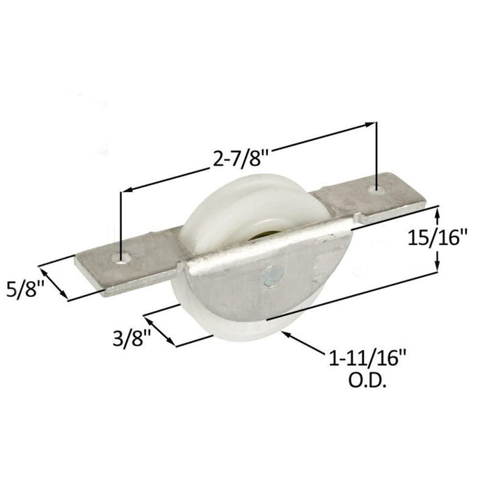 Sliding Glass Patio Door 1 - 11/16" Nylon Ball Bearing Roller With 21/32" Wide Housing - Reflect Window & Door