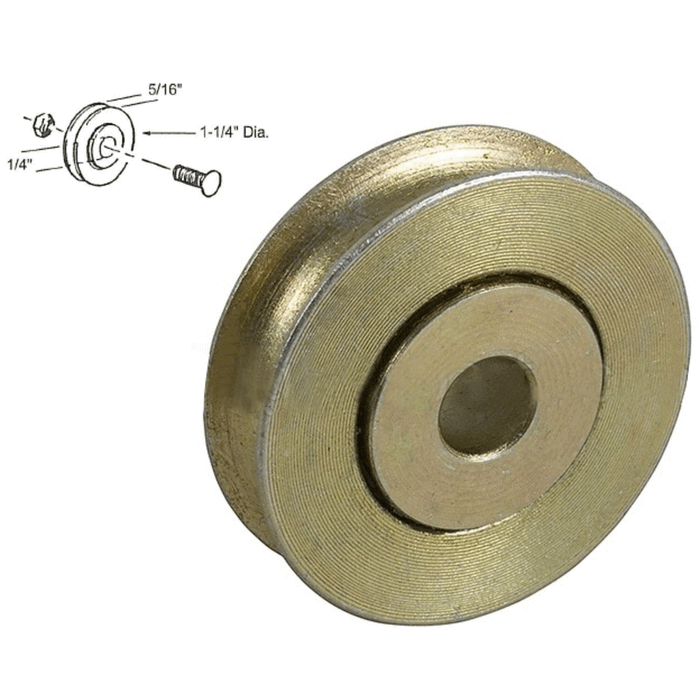 Sliding Glass Patio Door 1-1/4" Diameter x 5/16" Wide Stainless Steel Ball-Bearing Replacement Roller - Reflect Window & Door