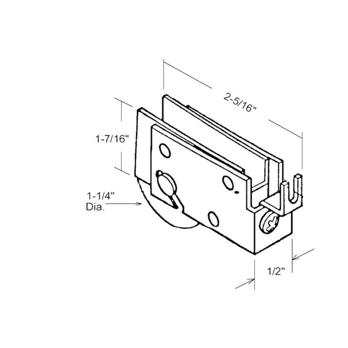 Sliding Glass Patio Door 1 - 1/4" Steel Ball Bearing Roller With 1/2" Wide Housing - Reflect Window & Door