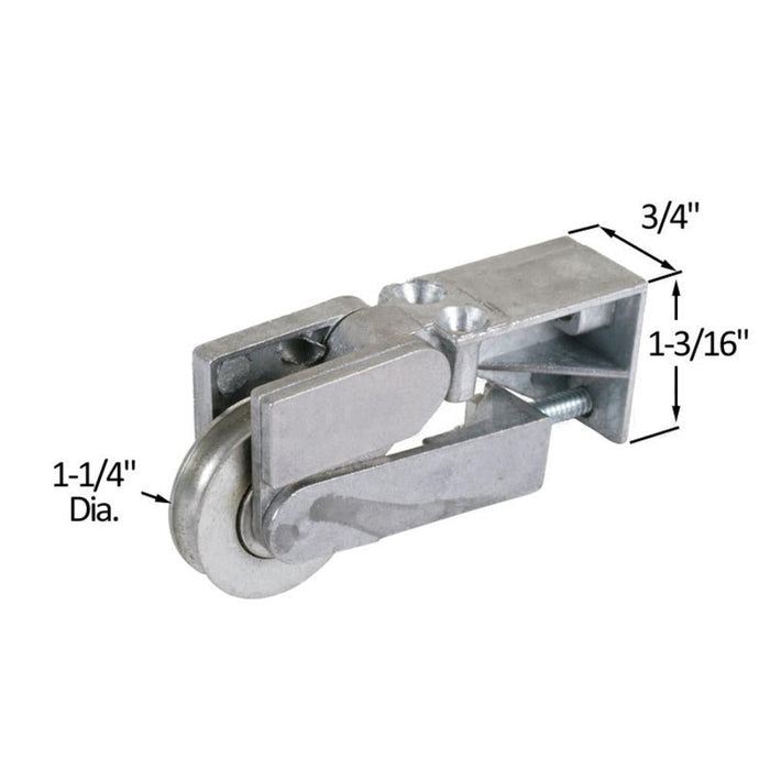 Sliding Glass Patio Door 1 - 1/4" Steel Ball Bearing Roller With 3/4" Wide Housing with Double Mounting Holes - Reflect Window & Door