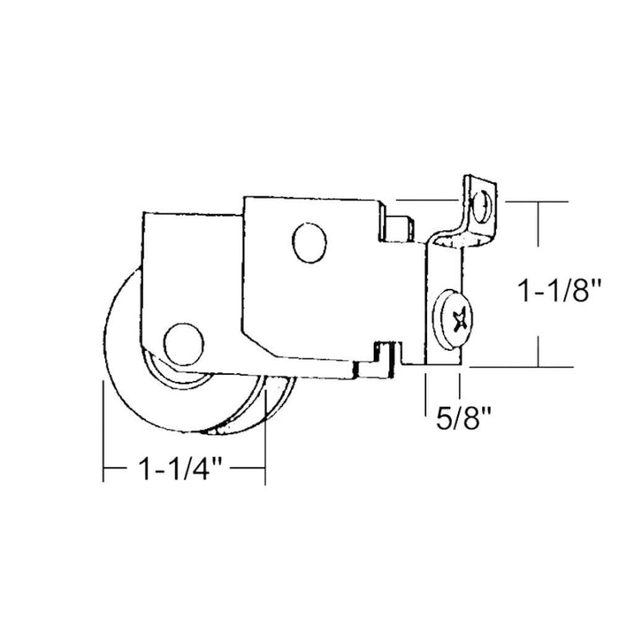 Sliding Glass Patio Door 1 - 1/4" Steel Ball Bearing Roller With 5/8" Wide Housing - Reflect Window & Door