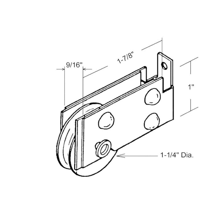 Sliding Glass Patio Door 1 - 1/4" Steel Ball Bearing Roller With 9/16" Wide Housing - Reflect Window & Door