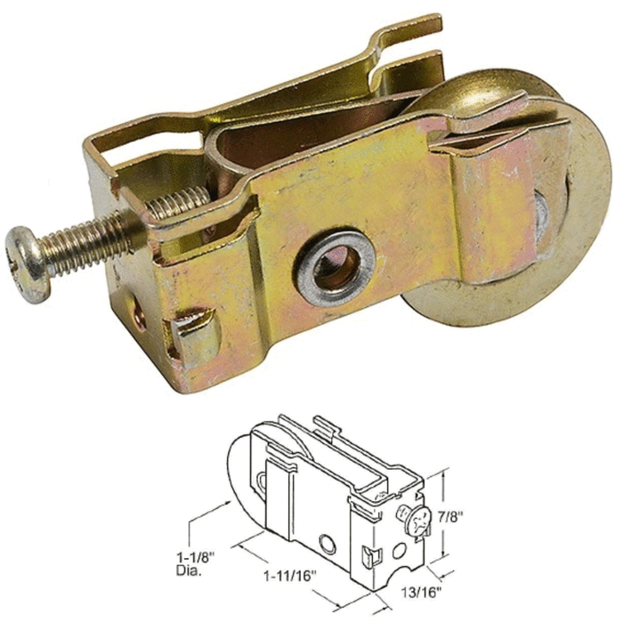 Sliding Glass Patio Door 1-1/8" Steel Ball Bearing Roller With 13/16" Wide Housing - Reflect Window & Door