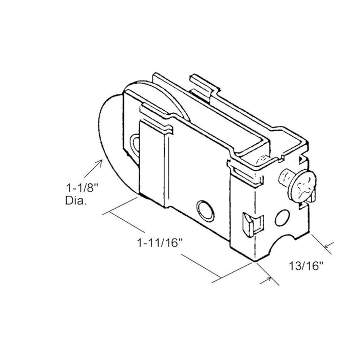 Sliding Glass Patio Door 1 - 1/8" Steel Ball Bearing Roller With 13/16" Wide Housing - Reflect Window & Door