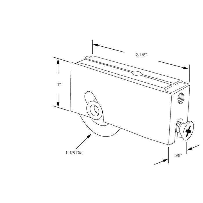 Sliding Glass Patio Door 1 - 1/8" Steel Ball Bearing Roller With 5/8" Wide Housing - Reflect Window & Door