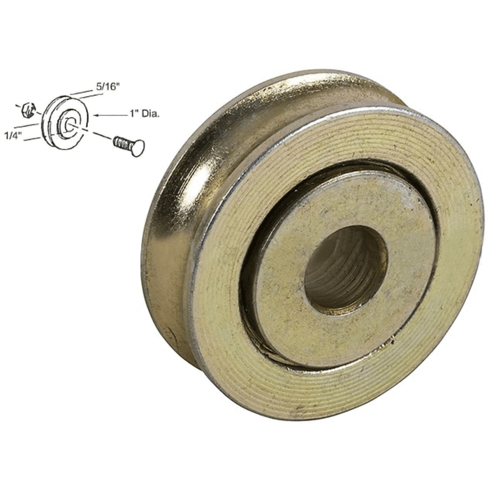 Sliding Glass Patio Door 1" Diameter x 5/16" Wide Steel Ball-Bearing Replacement Roller - Reflect Window & Door