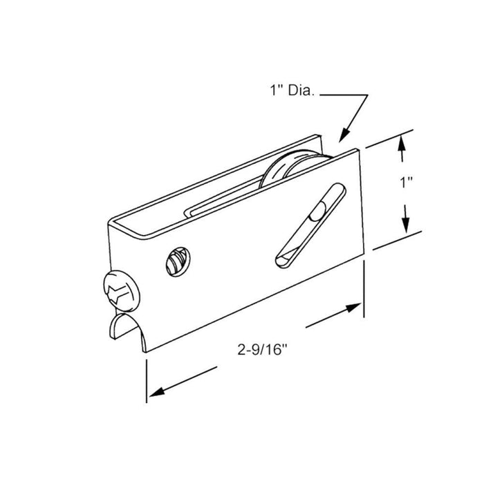 Sliding Glass Patio Door 1" Steel Ball Bearing Roller With 1/2" Wide Housing - Reflect Window & Door