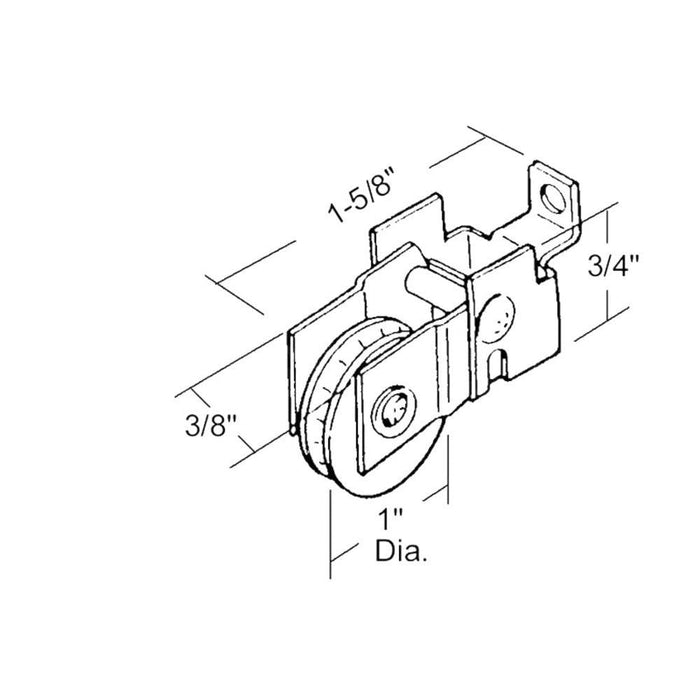 Sliding Glass Patio Door 1" Steel Ball Bearing Roller With 3/8" Wide Housing - Reflect Window & Door