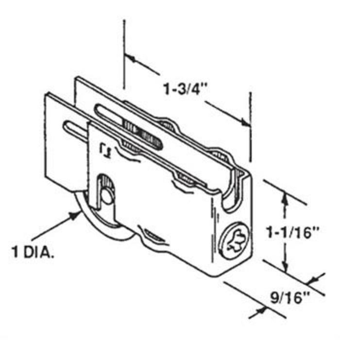 Sliding Glass Patio Door 1" Steel Ball Bearing Roller With 9/16" Wide Housing - Reflect Window & Door