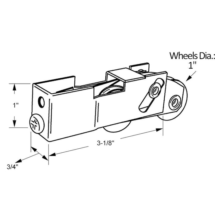 Sliding Glass Patio Door 1" Tandem Steel Ball Bearing Rollers With 3/4" Wide Housing - Reflect Window & Door