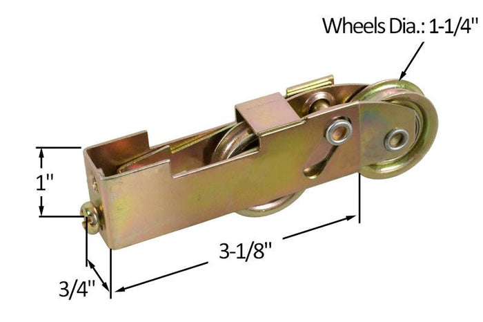 Sliding Glass Patio Door 1" Tandem Steel Ball Bearing Rollers With 3/4" Wide Housing - Reflect Window & Door