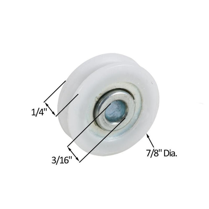 Sliding Glass Patio Door 7/8" Diameter x 1/4" Wide Nylon Ball - Bearing Replacement Roller - Reflect Window & Door