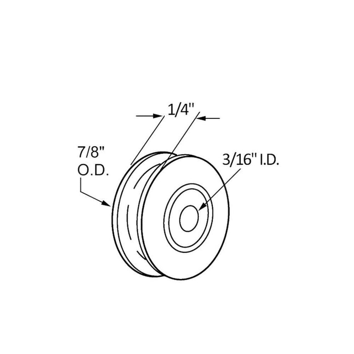 Sliding Glass Patio Door 7/8" Diameter x 1/4" Wide Nylon Ball - Bearing Replacement Roller - Reflect Window & Door