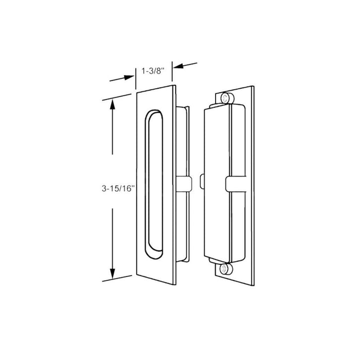 Sliding Glass Patio Door Handle with 3 - 1/2" Mounting Holes for Indal Doors - Reflect Window & Door