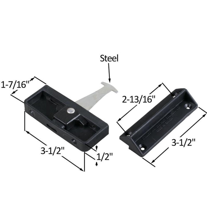 Sliding Patio Screen Door Handle – Locking, Black - Reflect Window & Door