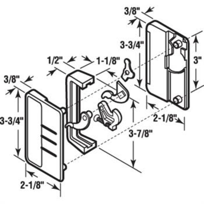 Sliding Patio Screen Door Latch and Pull with 3" Screw Holes for Anjac Doors - Reflect Window & Door