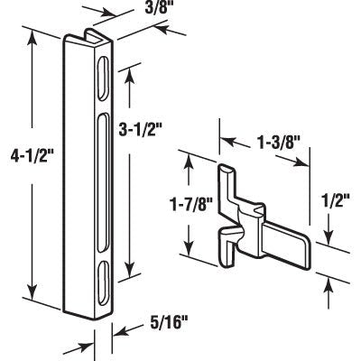 Sliding Patio Screen Door Latch and Strike with 4 - 1/2" Screw Holes for International Doors - Reflect Window & Door