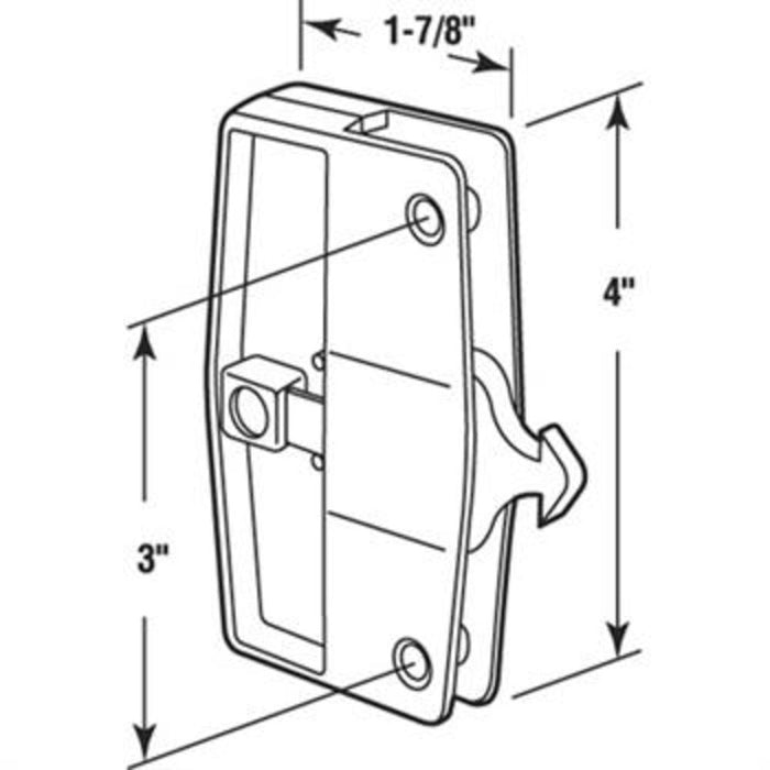 Sliding Patio Screen Door Latch for Columbia 1/2" Doors - 3" Screw Holes - Reflect Window & Door