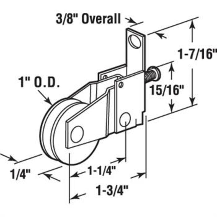 Sliding Patio Screen Door Roller – 1" Nylon Ball - Bearing Center Groove Wheel for Moss Doors - Reflect Window & Door